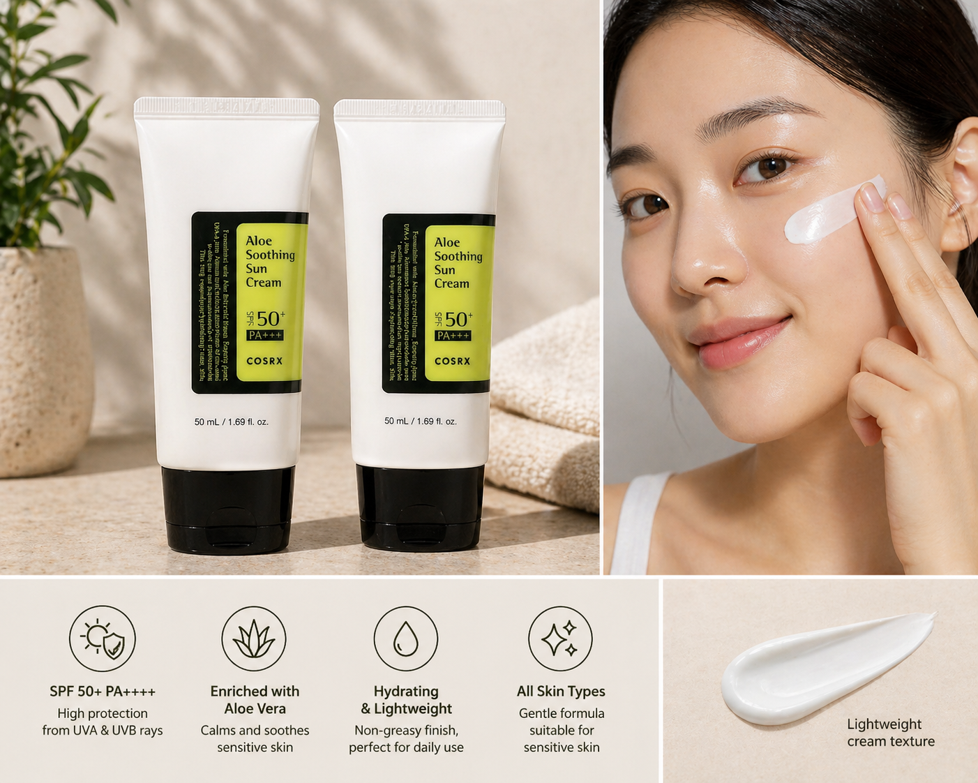 Aloe Soothing Sun Cream SPF 50+ PA+++