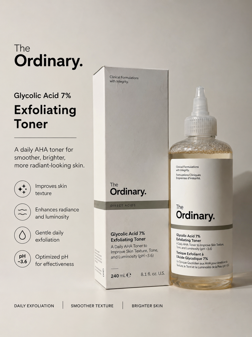 The ordinary 7% Glycolic acid toner - 240ml