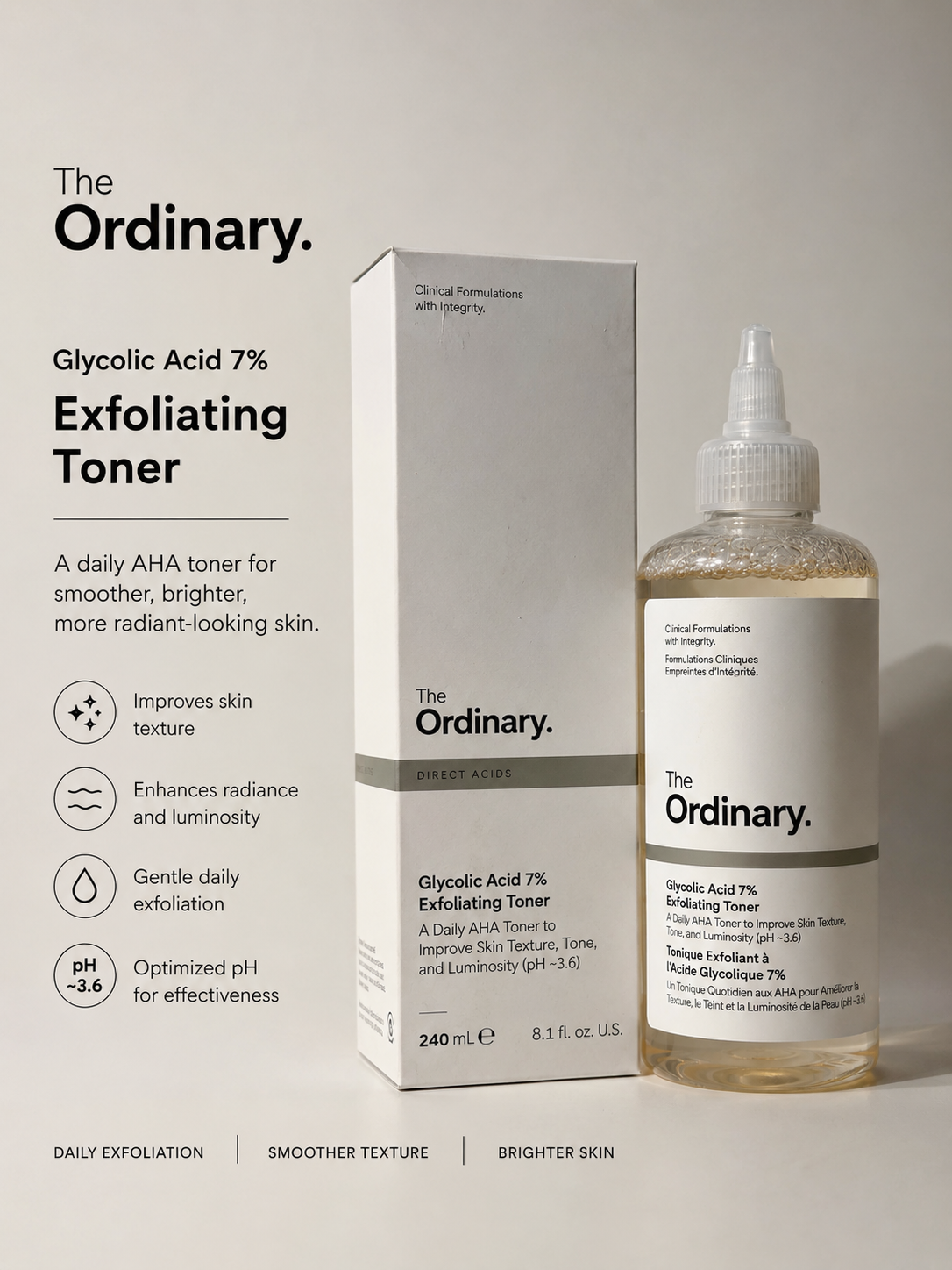 The ordinary 7% Glycolic acid toner - 240ml