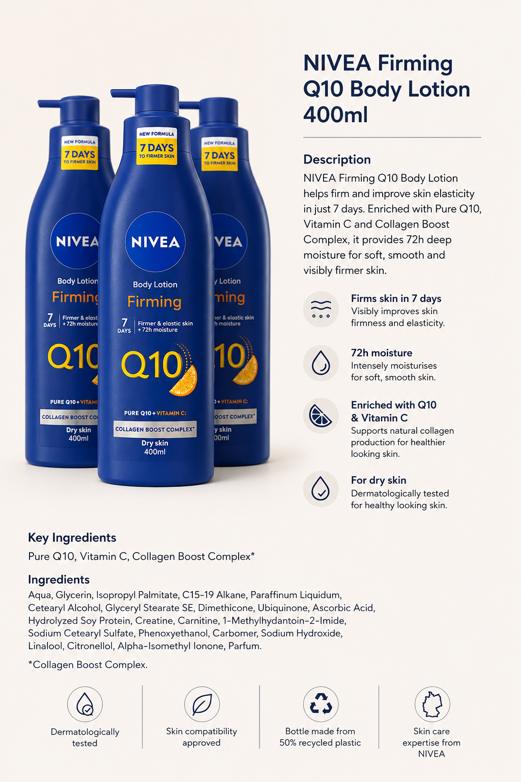Nivea Q10 plus Vitamin C body lotion Dry skin - 400 ml